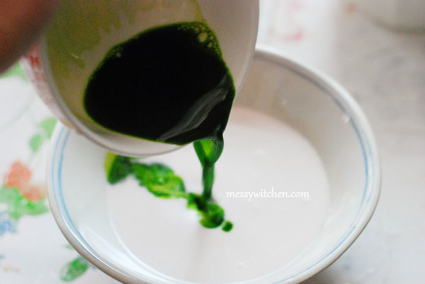 Combine Pandan Extract With Fresh Coconut Milk